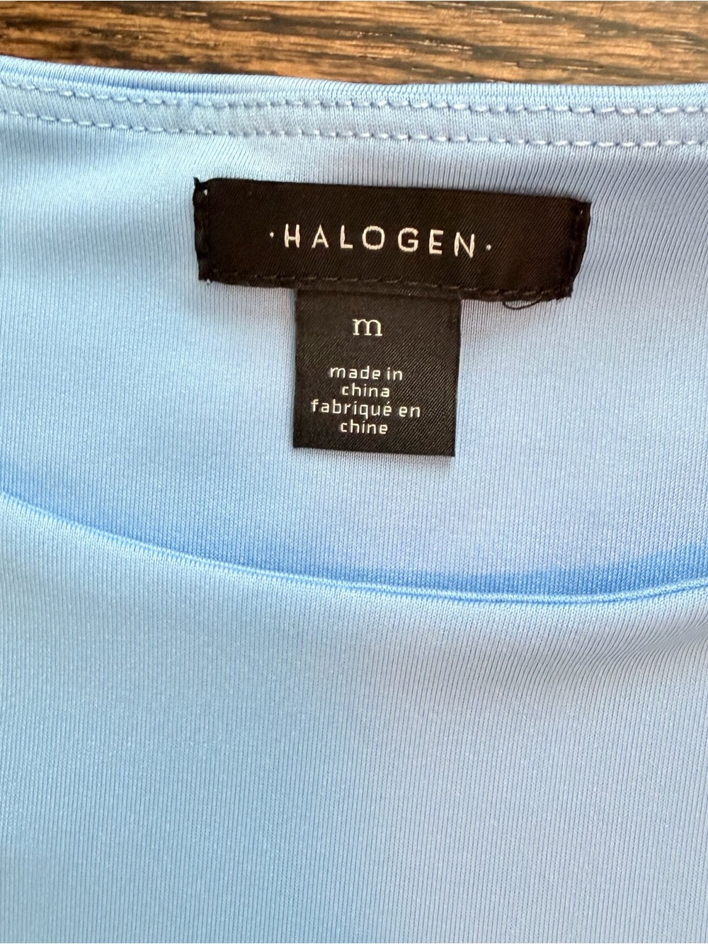 NWT Halogen Light Blue Short Sleeve Crewneck Top - size medium - Picture 2 of 4